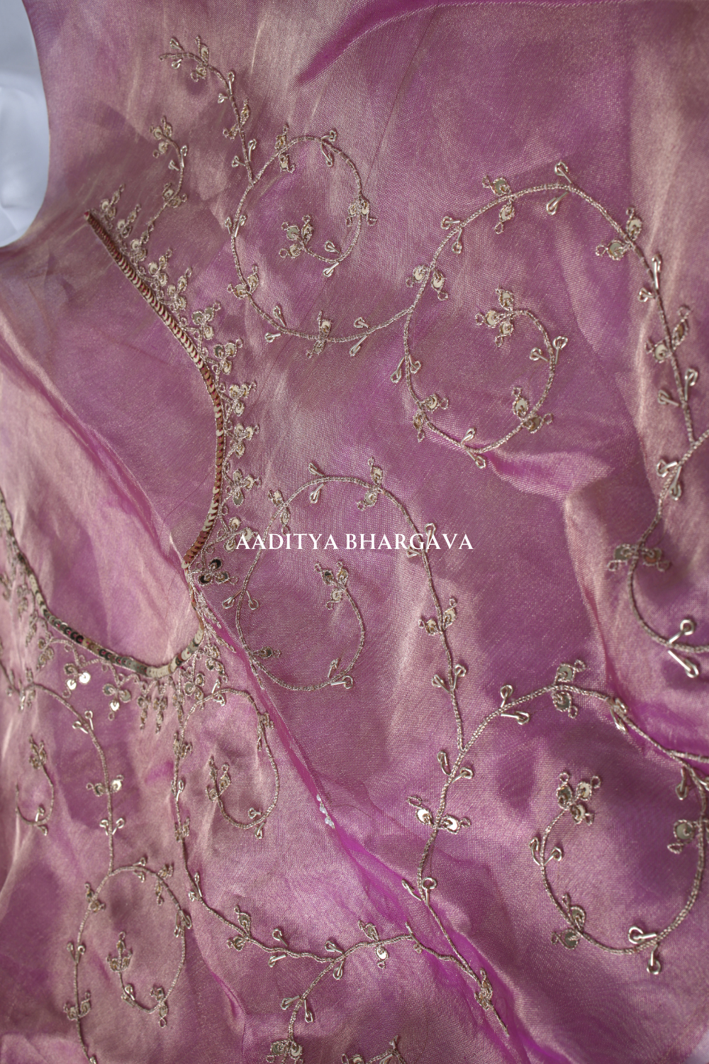Elegant Purple Tissue Silk Saree | Aaditya Bhargava