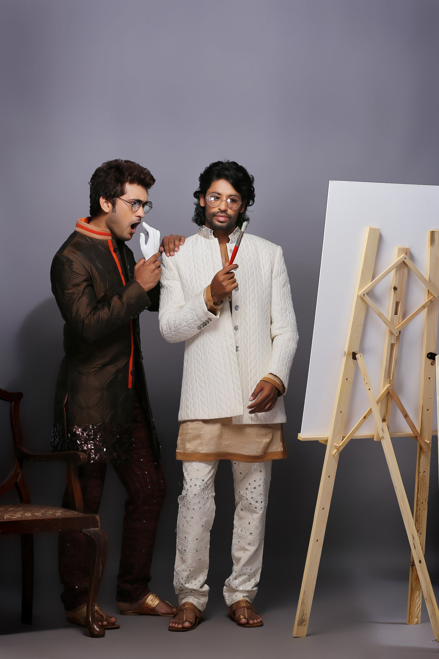 Pure Ivory Silk Bandhgala Set | Elegant Design | Aaditya Bhargava