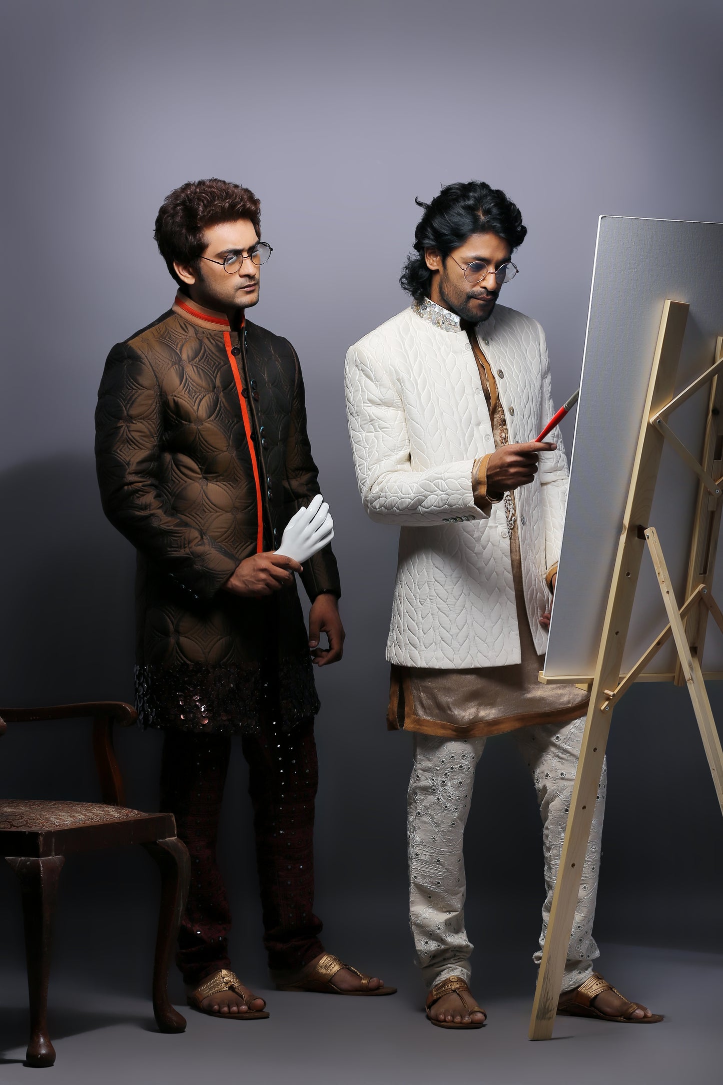 Pure Ivory Silk Bandhgala Set | Elegant Design | Aaditya Bhargava