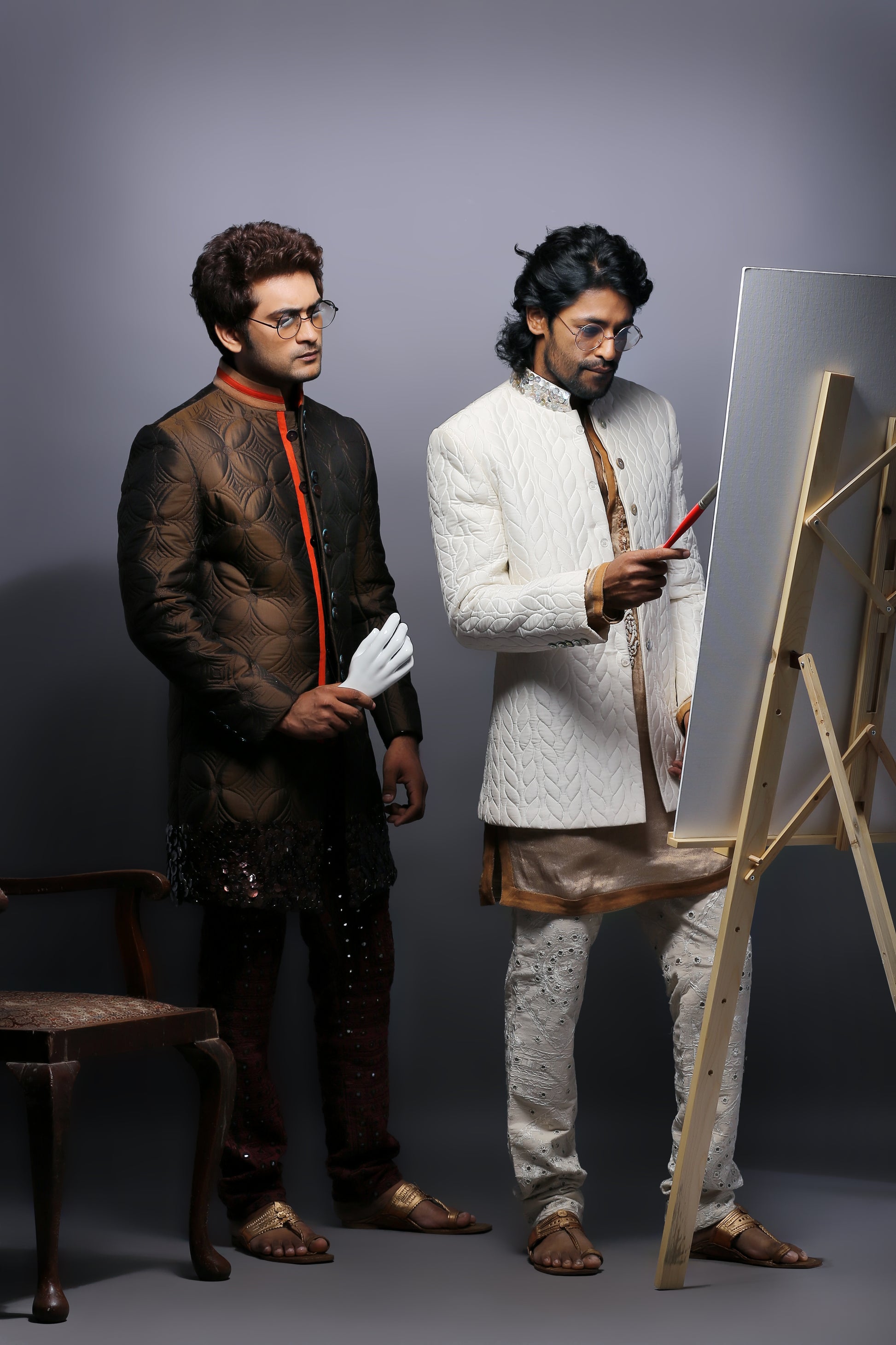 Pure Ivory Silk Bandhgala Set | Elegant Design | Aaditya Bhargava
