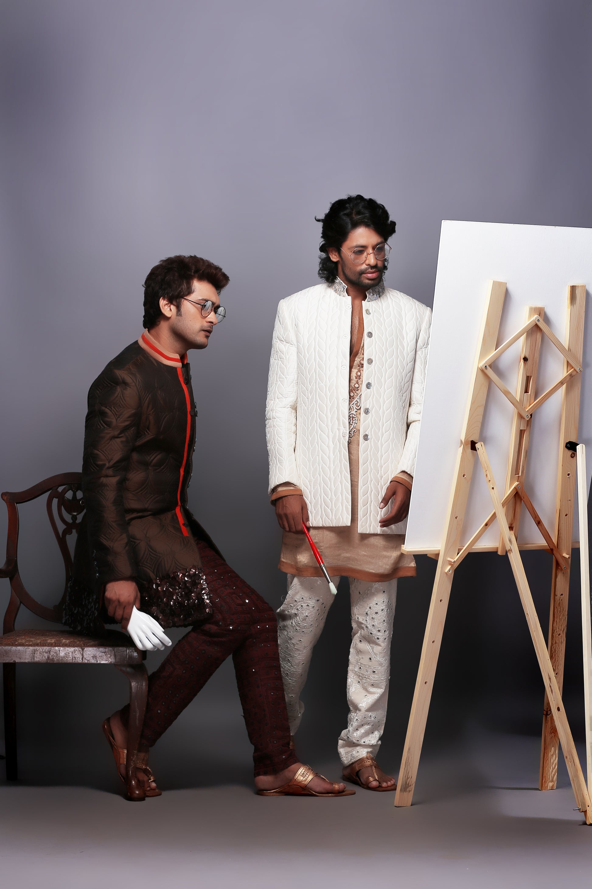 Pure Ivory Silk Bandhgala Set | Elegant Design | Aaditya Bhargava