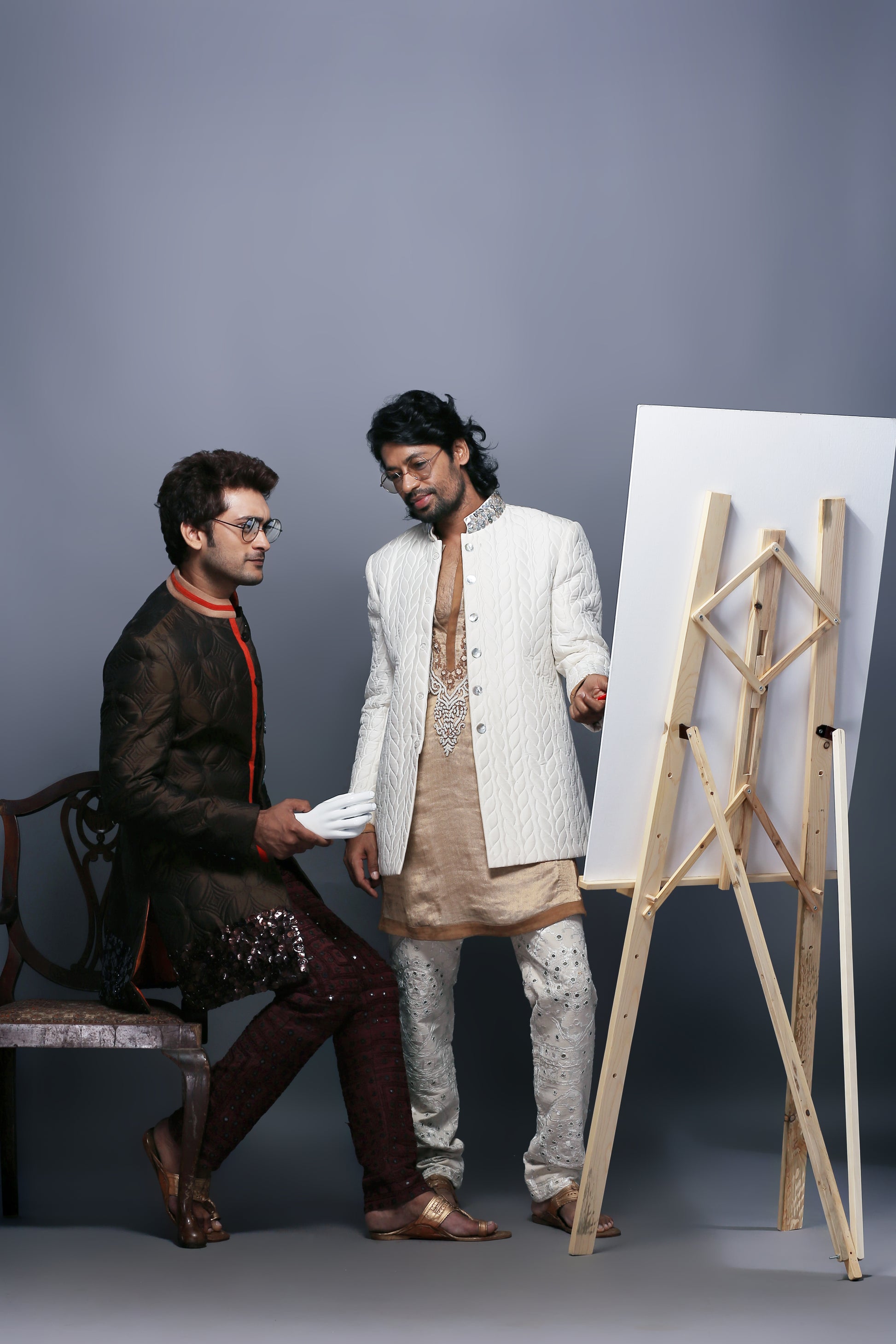 Pure Ivory Silk Bandhgala Set | Elegant Design | Aaditya Bhargava